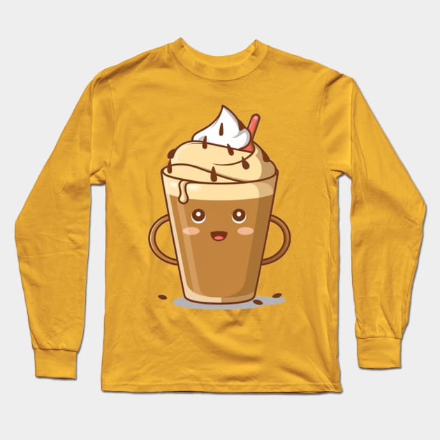 "Elixir of Indulgence: Tempting Affogato Symphony"- Coffee Food Icecream Long Sleeve T-Shirt by stickercuffs